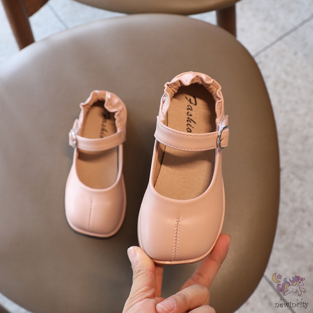 Giày Búp Bê Da Phong Cách Công Chúa Hàn Quốc Cho Bé Gái