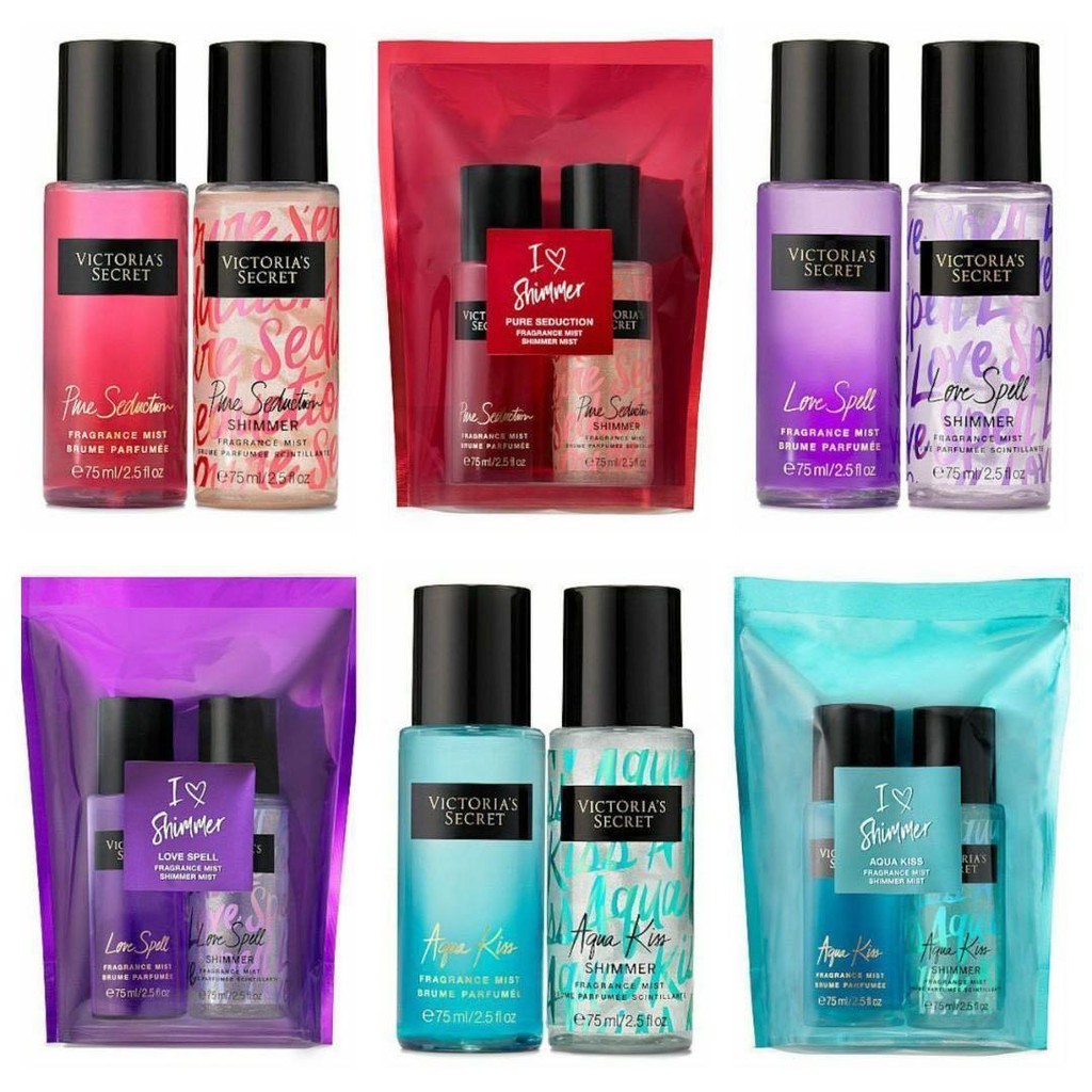 Set 2 Chai Xịt Thơm Body Victoria's Secret I ❤️ Shimmer 75ml-Phiên bản đặc biệt có nhũ lấp lánh | BigBuy360 - bigbuy360.vn