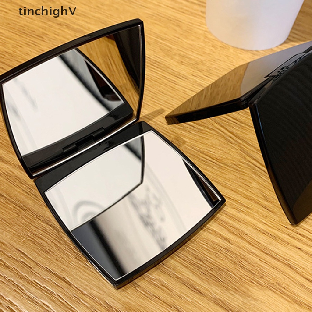 Gương Trang Điểm Dạng Gập Hai Mặt Màu Đen Thời Trang Cho Nữ