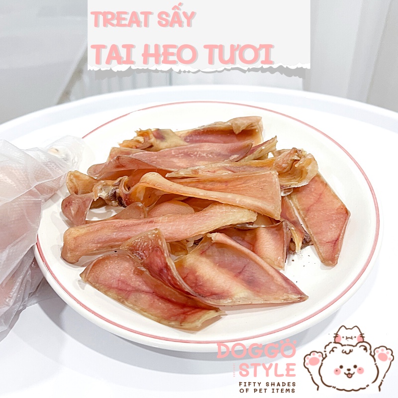 Treat Bánh Thưởng Cho Chó Tai Heo Sấy Khô DOGGOSTYLE Homemade Giúp Sạch Răng Không Chất Bảo Quản 50G