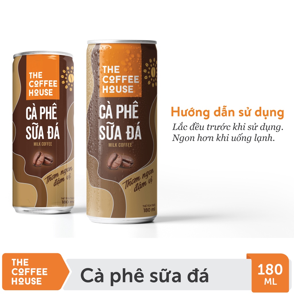 Lốc 6 Lon Cà phê sữa đá The Coffee House uống liền - 6 Lon 180ml