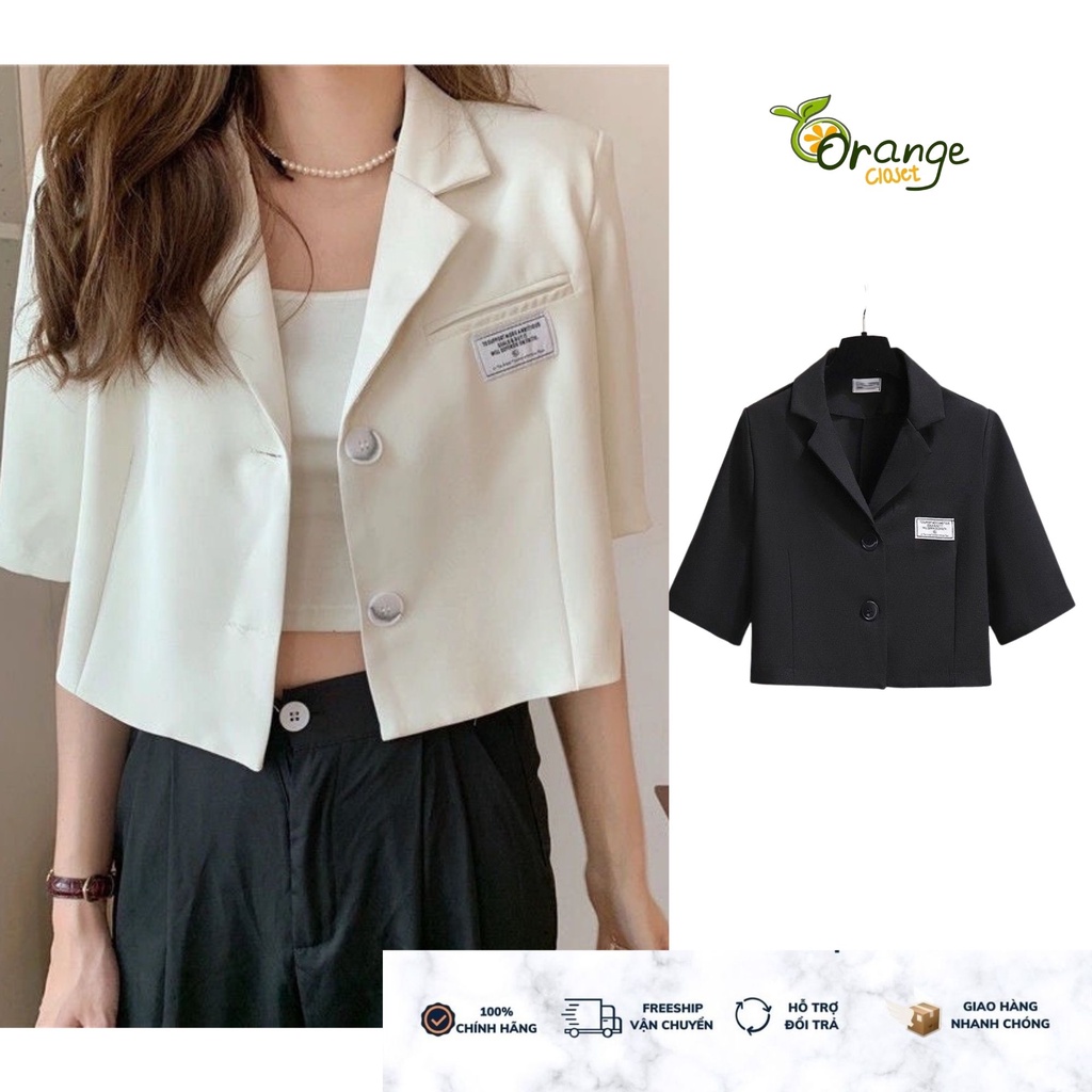 Áo Blazer Nữ Tay Ngắn Kiểu Dáng Ngắn Croptop Áo Vest Croptop Hàn quốc BL02