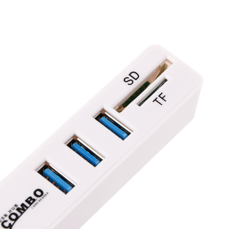 Bộ Chia 3 Cổng USB 2.0 Đọc Thẻ TF / SD Tốc Độ Cao Cho Máy Tính