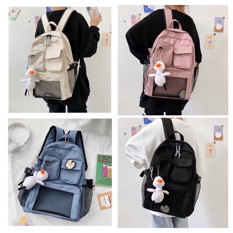 Balo vải canvas chất dày nhiều ngăn bền và tiện dụng