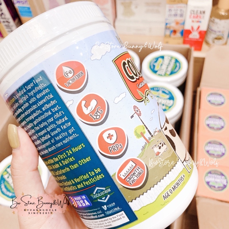 Sữa Non Colostrum + Lactoferrin Nature's Meal USA Hộp 120gr cho bé từ sơ sinh [Hàng Air - Date mới nhất]