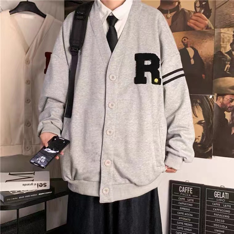 sweater thời trang bông cardigan áo len phong cách Hàn Quốc from rộng áo sweater form rộng bông áo dài tay áo sweater form rộng