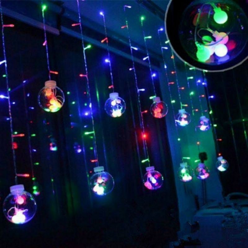 Dây rèm led quả Banh trang trí chống thấm ngoài trời