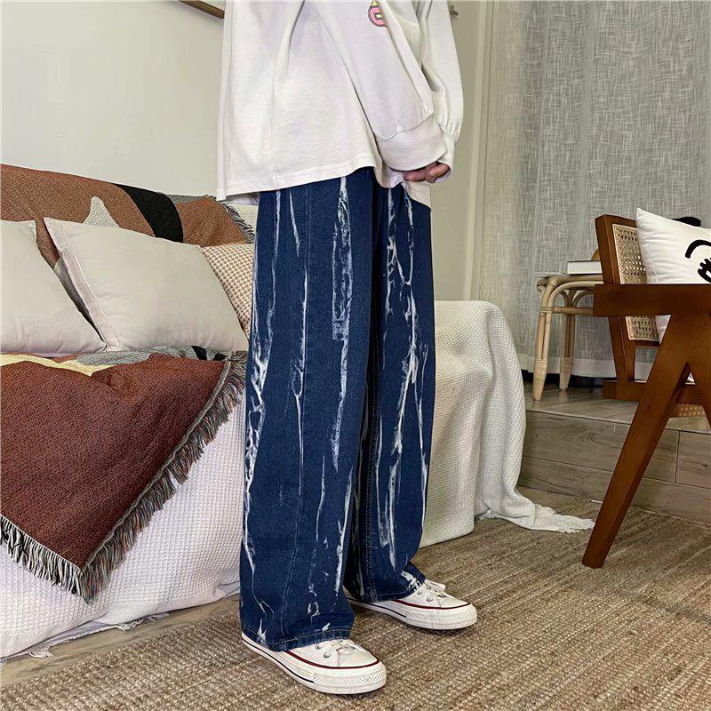 Quần jean ống rộng suông phong cách Hàn Quốc cho nam và nữ