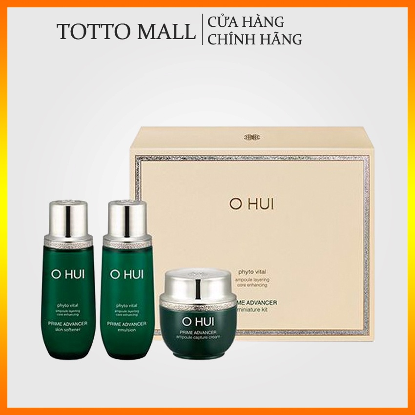 Bộ Dưỡng Da Chống Lão Hóa Ohui xanh 3 sản phẩm 47ml - Ohui Prime Advancer Miniat