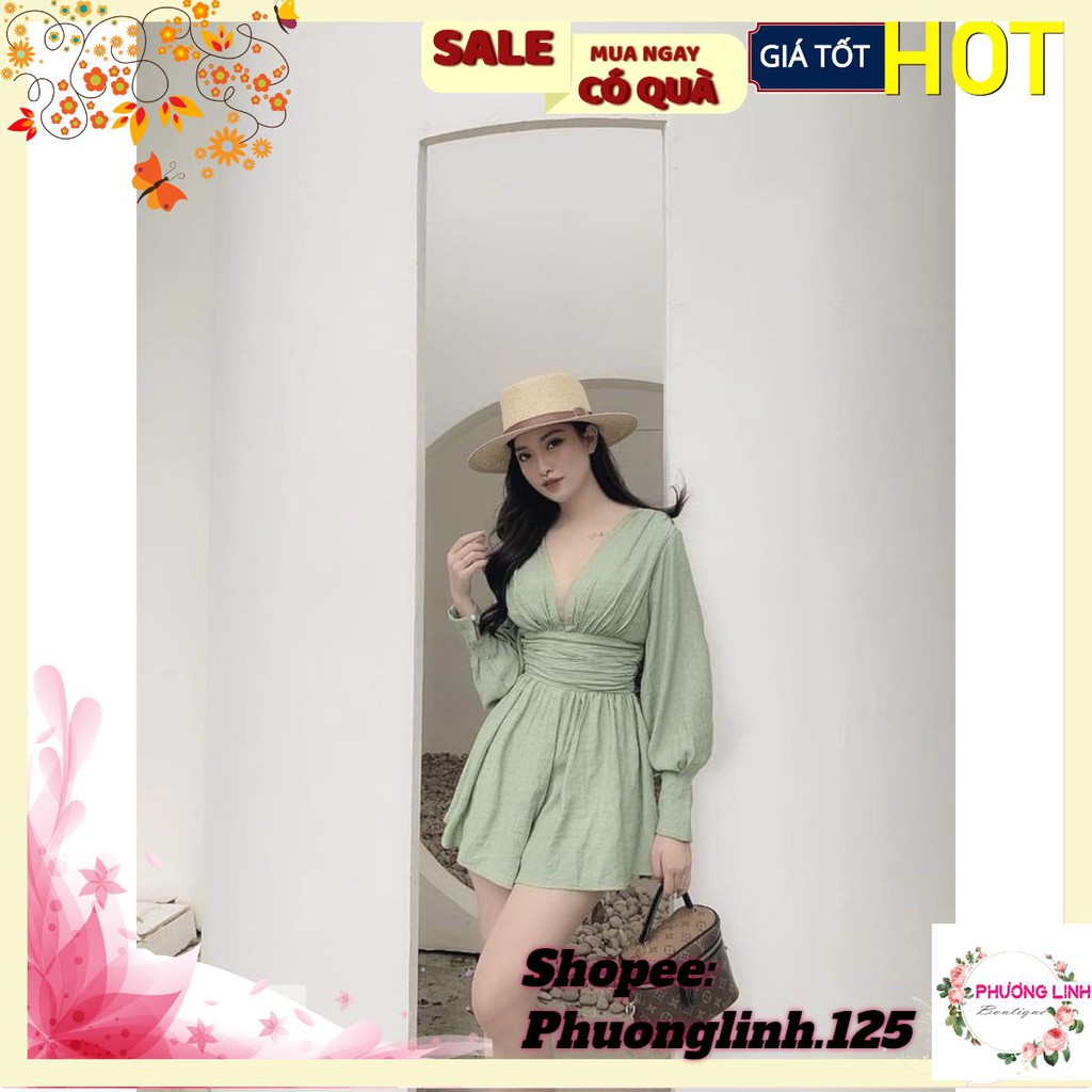 [Mã FAGREEN1505 giảm tới 30K đơn 99K] JUM LƯỚI XANH CỔ V ỐNG RỘNG CHO NỮ | BigBuy360 - bigbuy360.vn