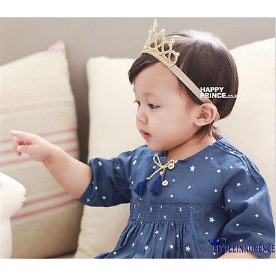 EII-Girl Baby Hair Accessories Princess Tiaras Crowns Headband Elastic Birthday New