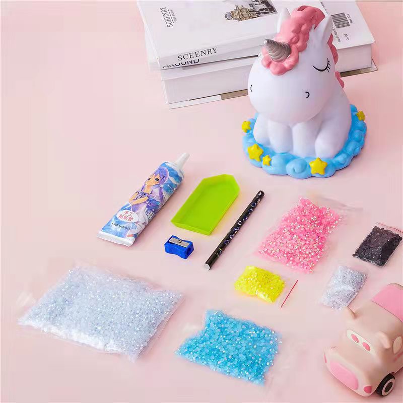 Gấu đính đá con kỳ lân handmade