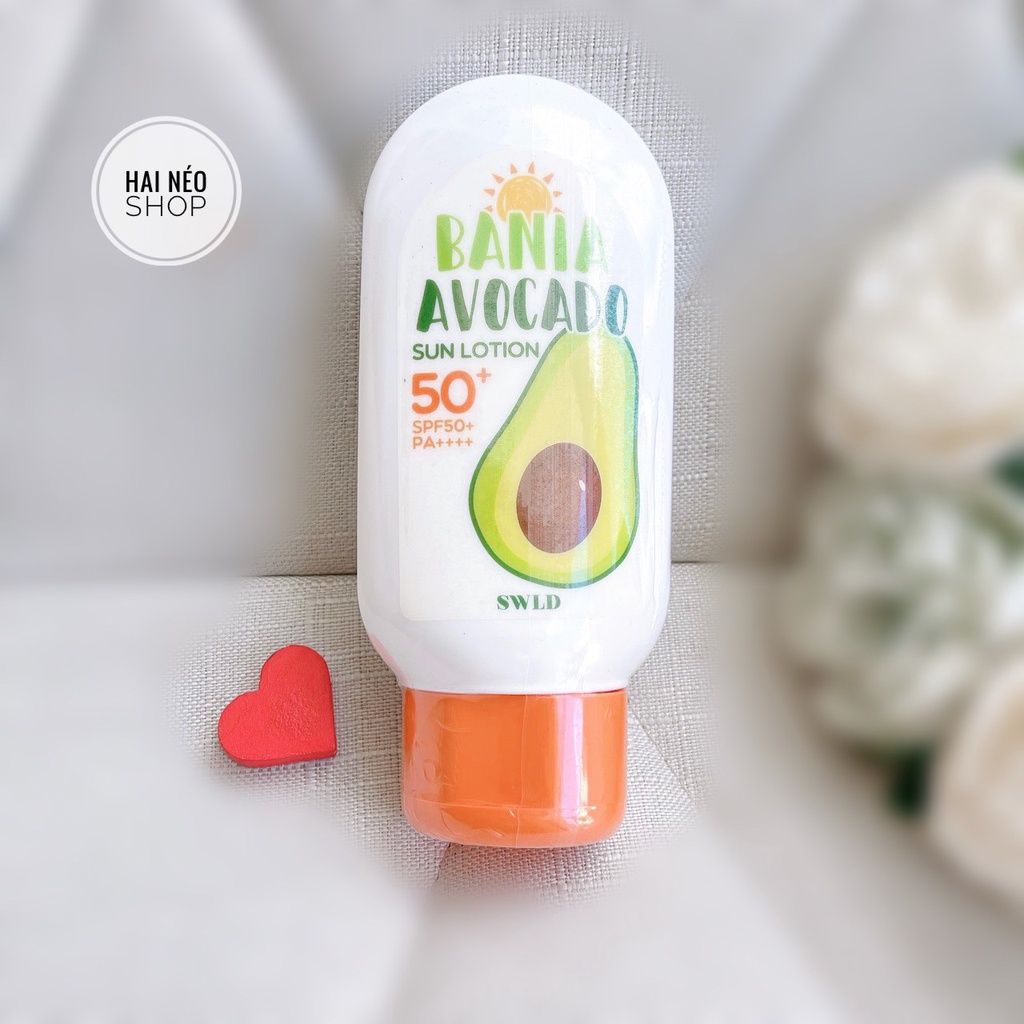 Kem chống nắng dưỡng da trắng mịn face &amp; body 2in1 SWLD BANIA AVOCADO SUN LOTION CREAM SPF50+/PA++++ 100ml (Hàn)