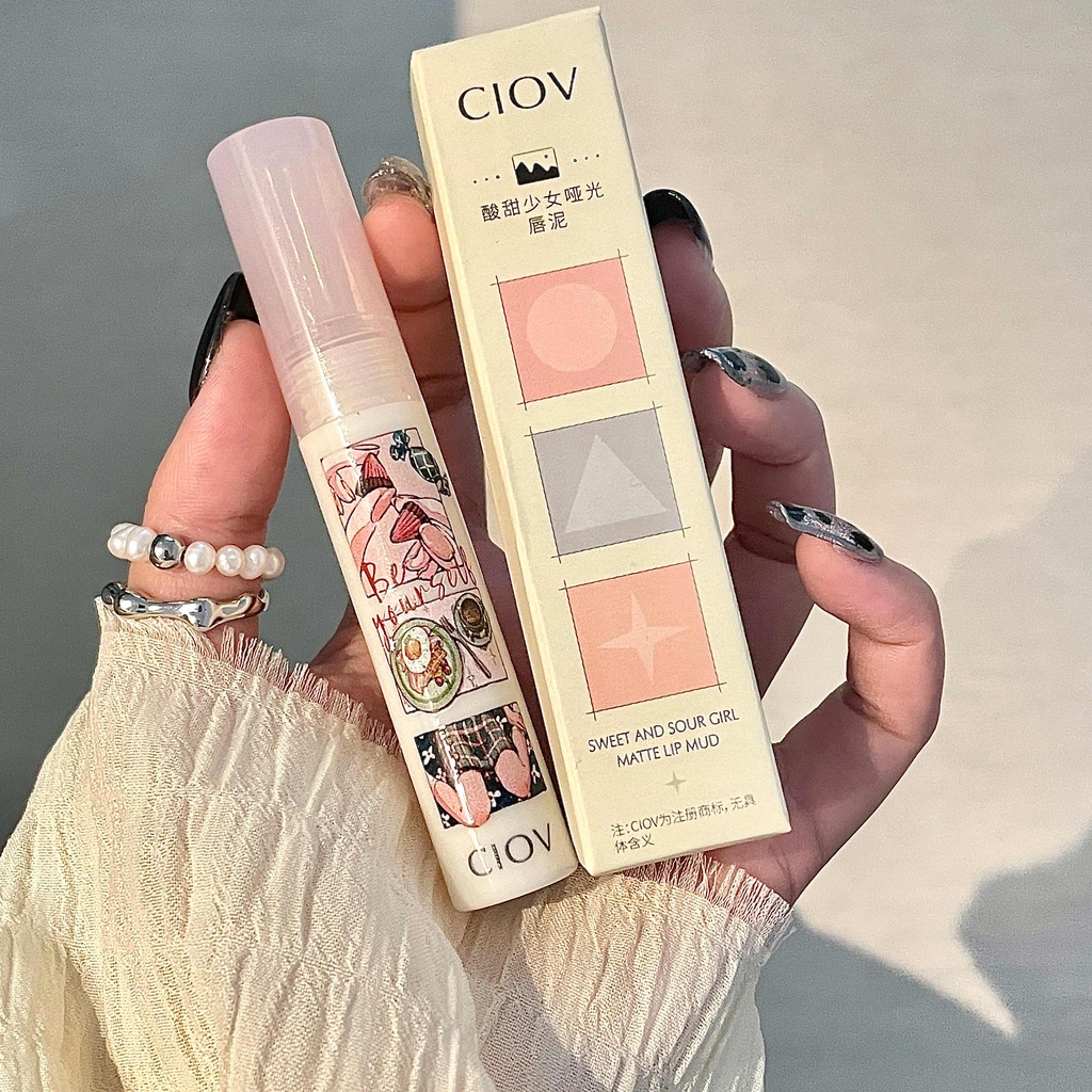 Abpopa CIOV® Son Môi Màu Lì Mịn Màng Chống Thấm Nước 2g