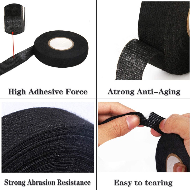 Cuộn băng keo vải chống cháy chịu nhiệt dài 15m dành cho dây cáp xe hơi