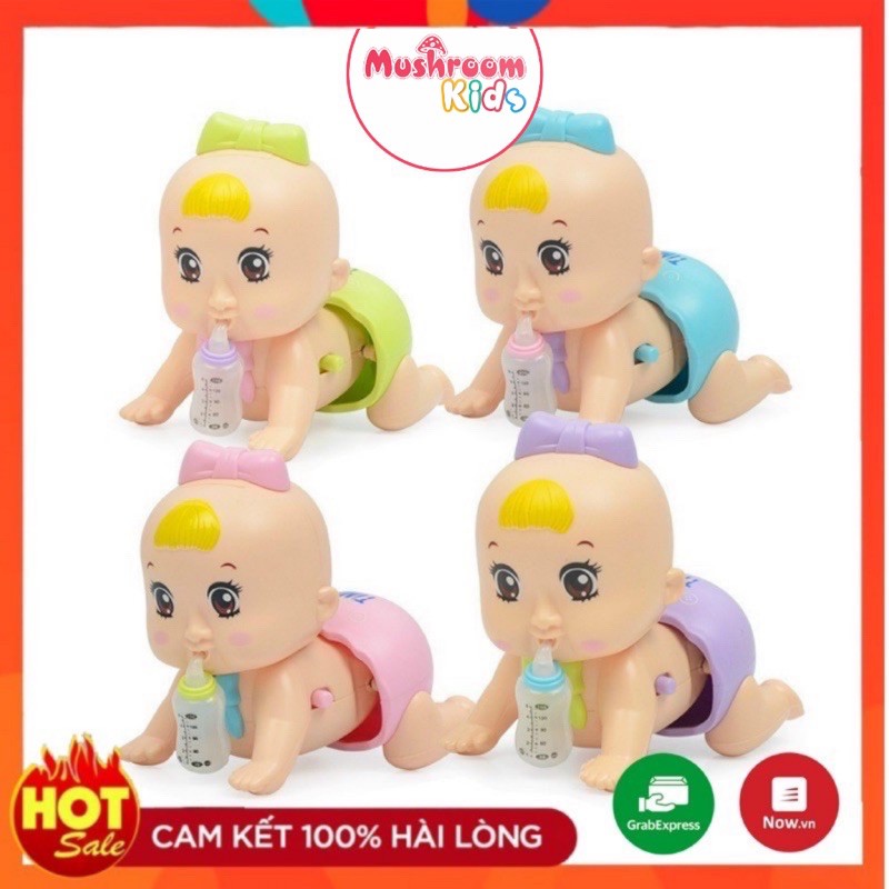 Đồ Chơi Em Bé Ngậm Bình Sữa Tập Bò Có Đèn Nhạc Dành Cho Bé