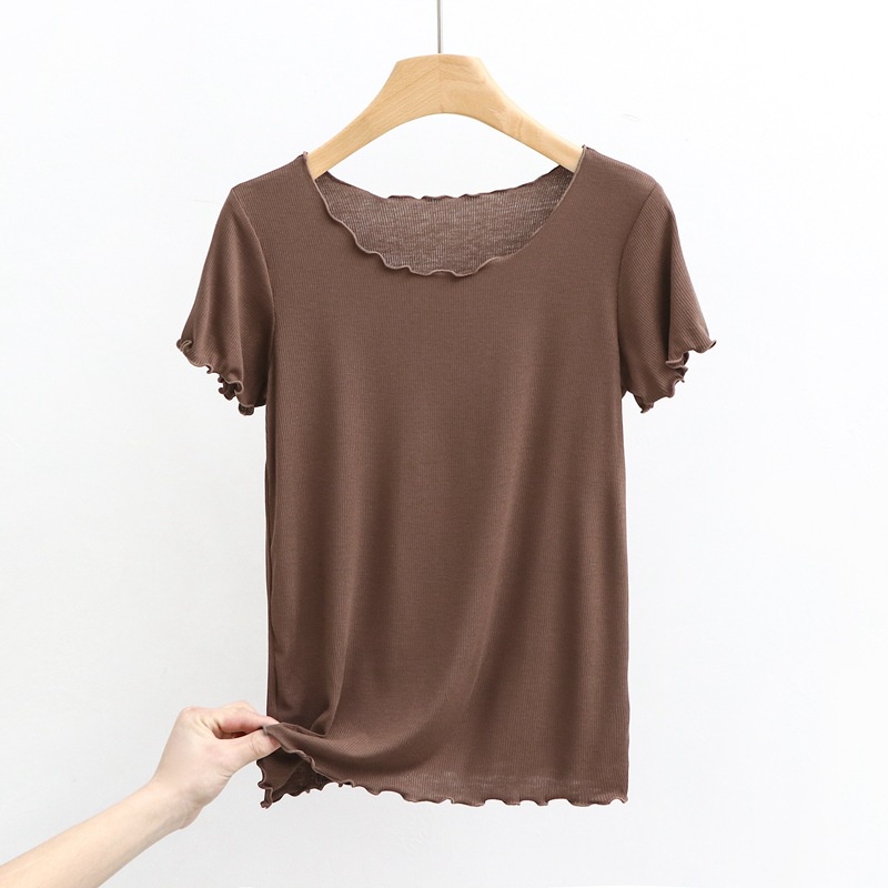 Áo Thun cotton Tay Ngắn Cổ Tròn Plus Size Phong Cách Hàn Quốc Cho Nữ