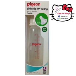 Bình sữa Pigeon PP vuông nhựa cao cấp 240ml