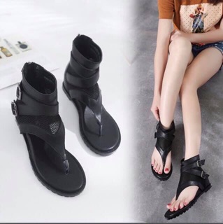 Giày boots xỏ ngón 2 khóa  -500k