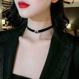 Vòng Cổ choker Dây Nhung Đen Đính Đá Lấp Lánh
