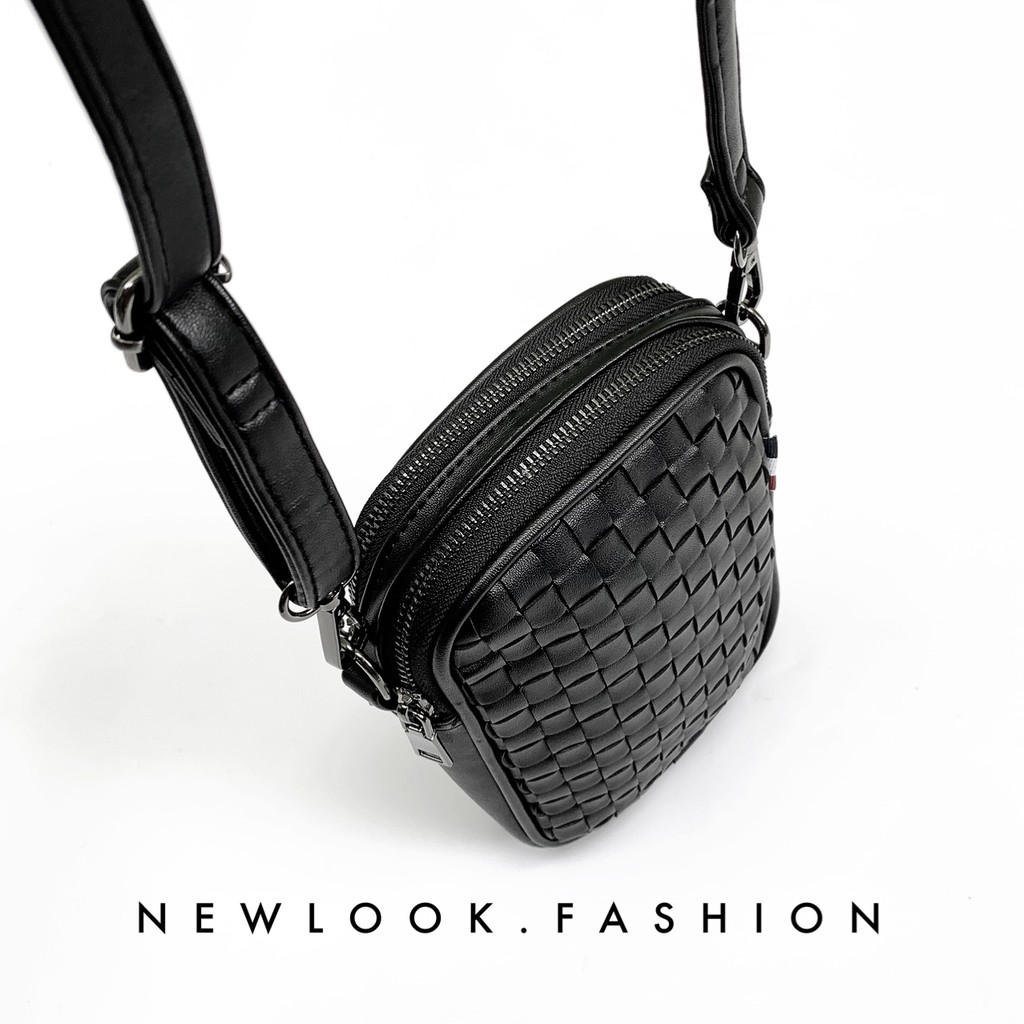 ★ TÚI ĐEO CHÉO NAM NỮ DA PU ĐAN THỦ CÔNG ( 2 ngăn chính + 1 ngăn phụ sau túi ) | BigBuy360 - bigbuy360.vn