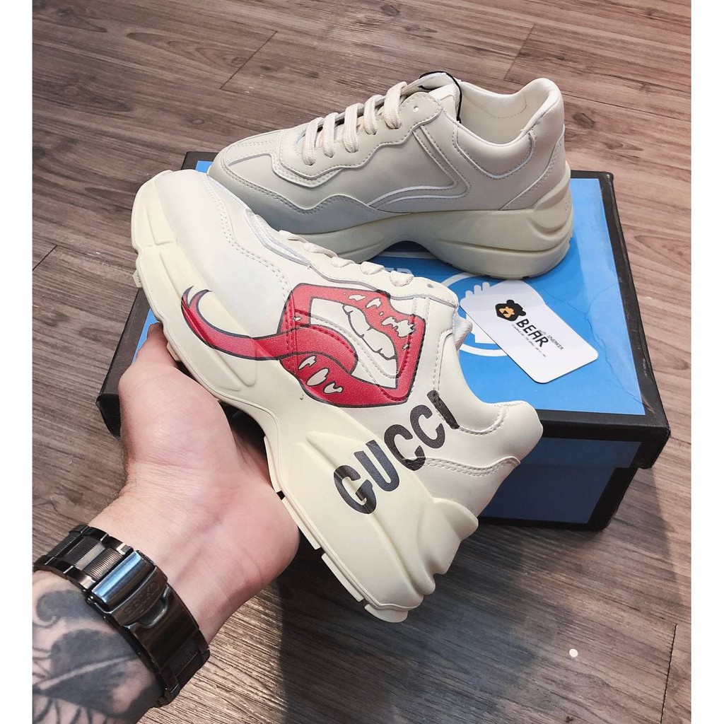 Giày thể thao Gucci môi sc [BIG SALE] giày thể thao nam nữ bản sc độn đế.