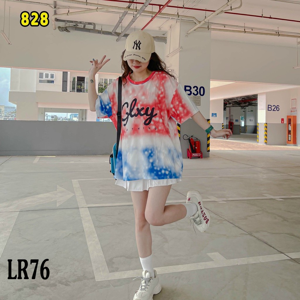 Áo thun loang màu 𝑭𝒓𝒆𝒆𝒔𝒉𝒊𝒑 Áo phông unisex LR76 vải cotton xượt poli co giãn thấm hút tốt, không xù lông