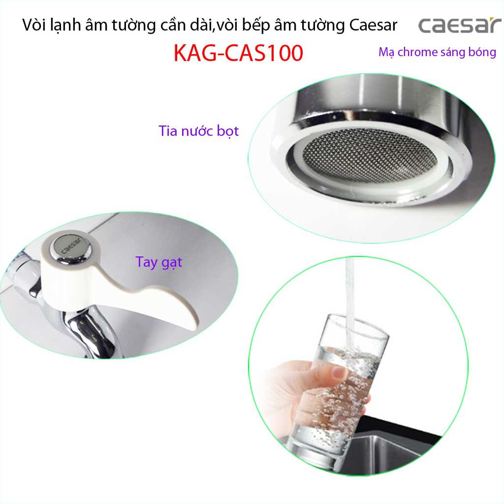 Vòi bếp lạnh gắn tường, vòi chậu rửa chén bát âm tường KAG-CAS100