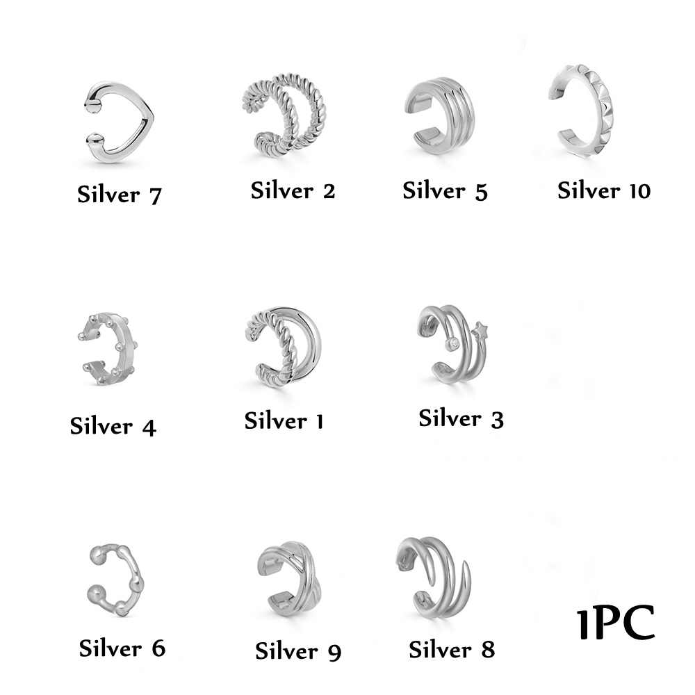 MOILY Women Fashion Gift Jewelry No Pierced Party CZ Cuff Earrings