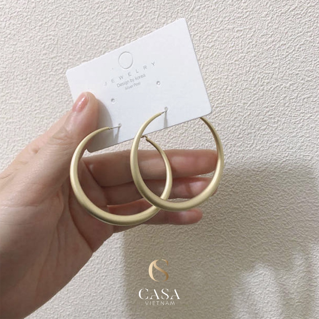 CASA Bông tai mạ vàng đơn giản sang trọng cho nữ CASAE034