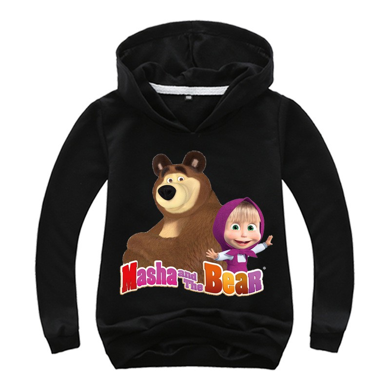 Masha Áo Hoodie In Hình Hoạt Hình Dễ Thương Cho Bé