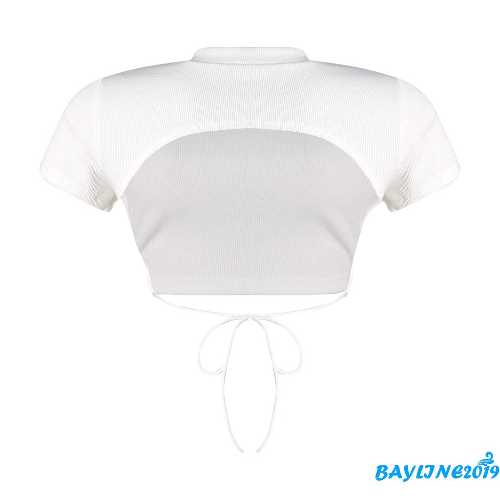 Áo Thun Nữ Ngắn Tay Cổ Tròn Hở Lưng Quyến Rũ