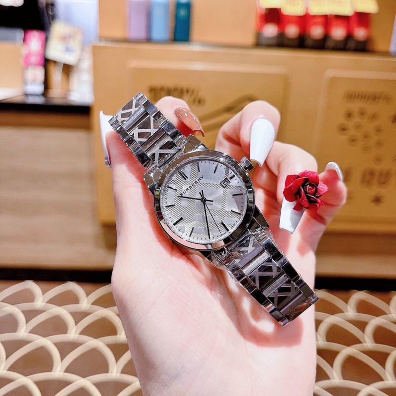 BURBERRY 34mm - Đồng Hồ Nữ Máy Nhật Bản Bảo Hành 24 Tháng