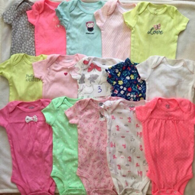 Set 5 bộ body carter’s cộc tay xuất dư loại xịn đẹp cho BÉ GÁI 3m-24m