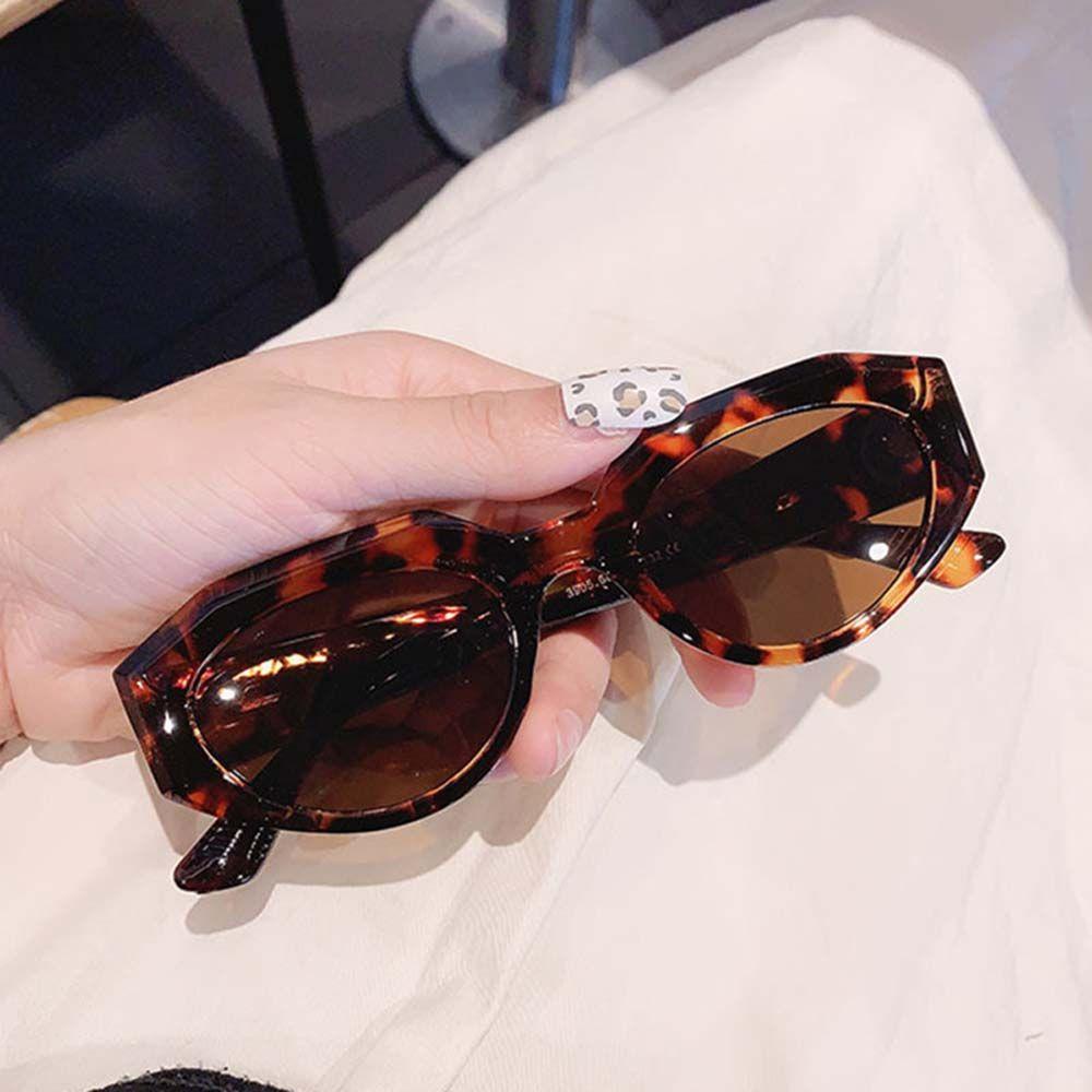 Kính Mát Gọng Vuông Chống Tia UV Họa Tiết Da Báo Phong Cách Âu Mỹ Sang Trọng Dành Cho Nữ