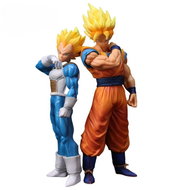 Mô hình SONGOKU vs VEGETA supper saiyan cao 20cm, mô hình dragon ball trang trí decor siêu chất, figure anime đẹp