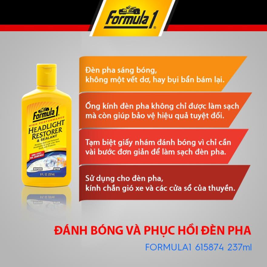 Đánh bóng và phục hồi đèn pha ô tô FORMULA1 615874 237ml