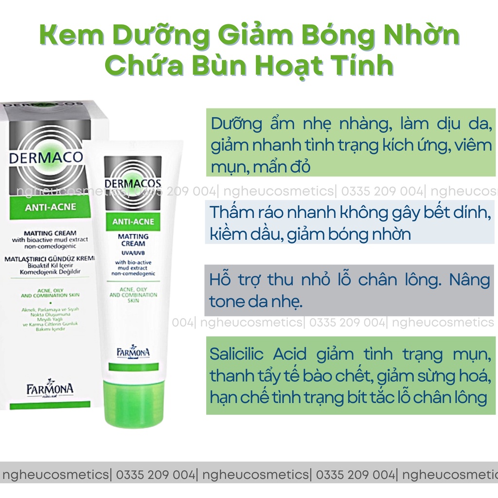 Kem Dưỡng Giảm Mụn Và Bóng Nhờn Farmona Dermacos Chống Kích Ứng Mờ Thâm Sẹo 50ML Nhập Khẩu Chính Hãng