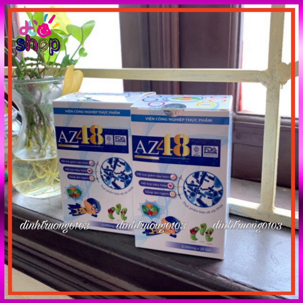 (Tặng 4 gói)[2 hộp] Men hỗ trợ tiêu hóa AZ48-Viện công nghiệp thực phẩm, bé hết táo bón-biếng ăn,hộp 20 gói