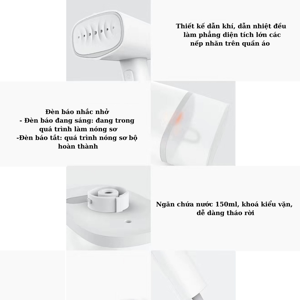 Bàn là hơi nước Xiaomi  ZJ GT-306LW bàn ủi hơi nước cầm tay nhỏ ngọn công suất 1200W CAM KẾT HÀNG CHÍNH HÃNG