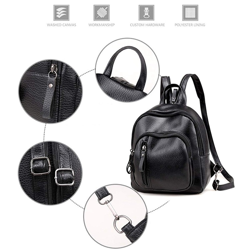Ba lô Mini , Da PU cổ điển Túi đeo vai Daypack du lịch cho nữ cô gái