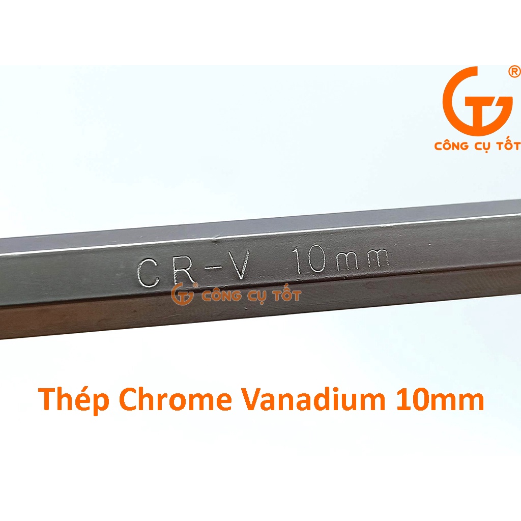 Lục giác đầu bi lẻ 10mm chữ L 215x45mm thép CrV trắng