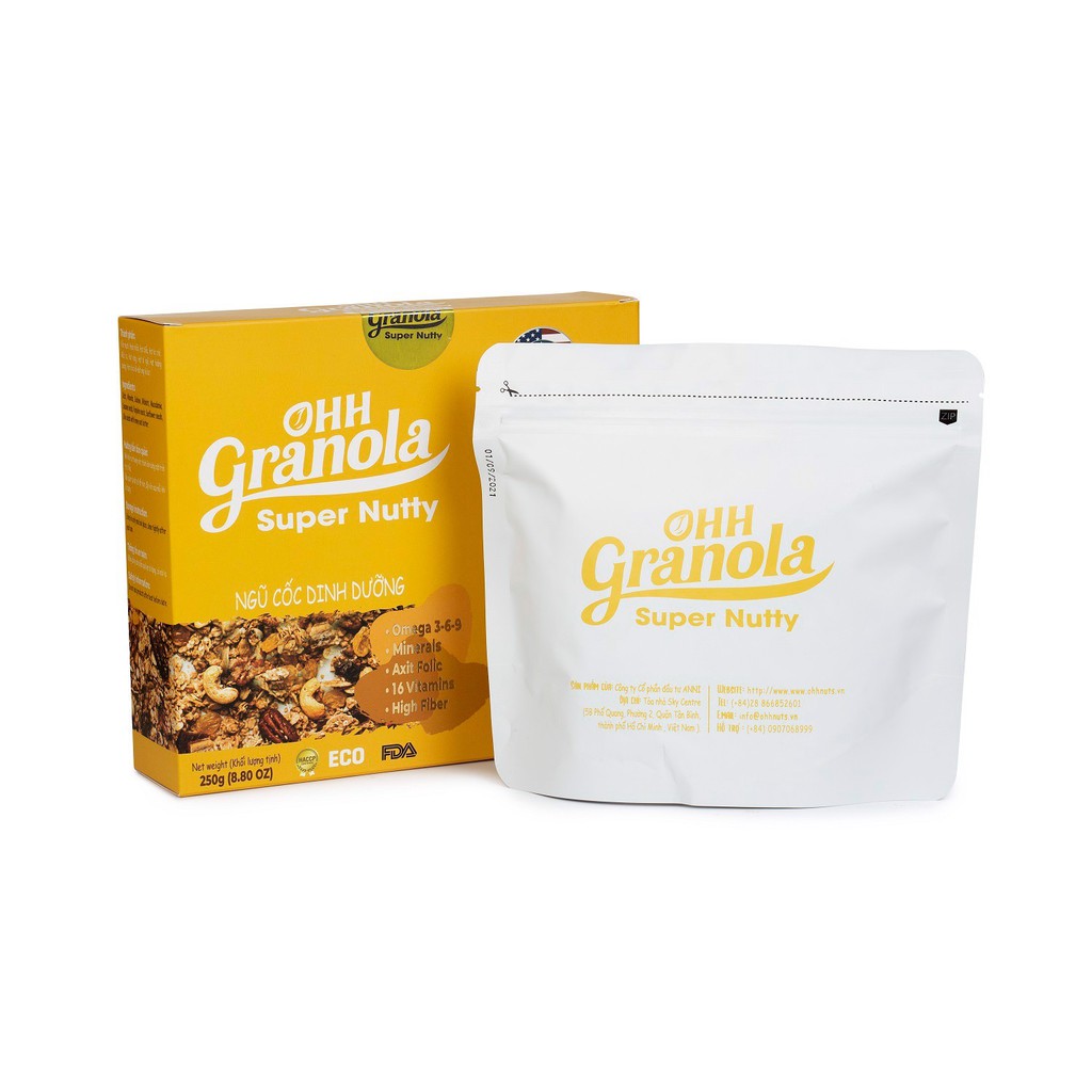 Ngũ Cốc Kết Hợp 7 Loại Hạt Cao Cấp - Super Nutty Hộp 250g| Ngũ cốc lợi sữa cho mẹ bầu