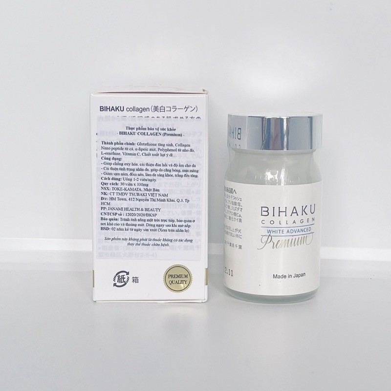 Viên Uống Trắng Da Collagen Bihaku Nhật Bản Chính Hãng 30 viên | Thế Giới Skin Care