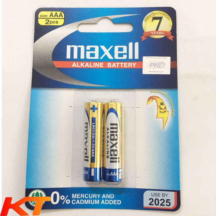 Pin AAA Maxell alkaline 1.5v LR03 (vỉ 2 viên).