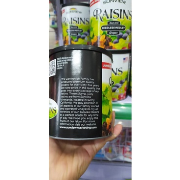 Nho khô Sunview Raisins Mỹ Hộp 425g