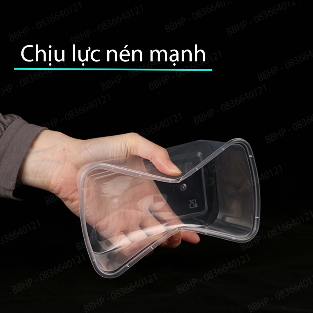 Combo 10 hộp nhựa chữ nhật cao cấp Microwave kèm nắp
