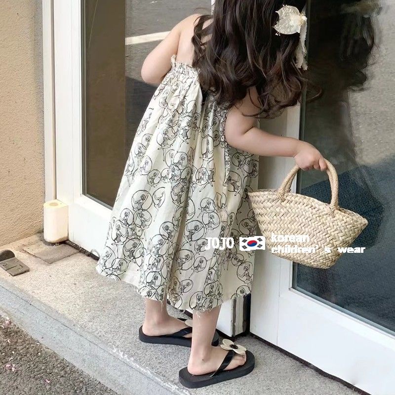 Đầm Hoa Tay Ngắn Phong Cách Hàn Quốc Thời Trang Mùa Hè Hàng Mới Dành Cho Bé Gái 5 Tuổi