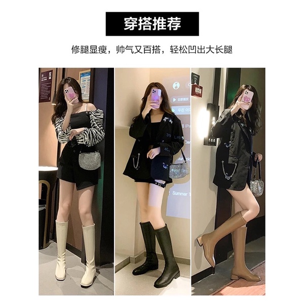 Bốt cao cổ da mềm kéo khoá sau