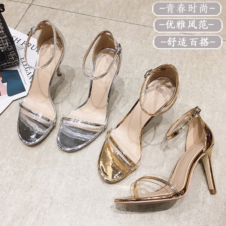 Dép cao gót gót nhọn 8cm siêu sang. Giày Sandal nữ cao gót quai hậu.